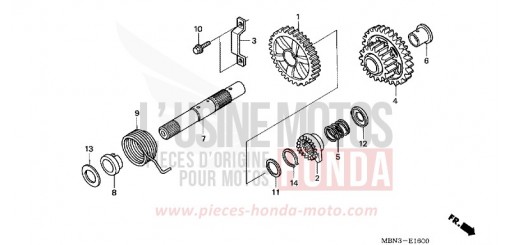 AXE DE KICKSTARTER XR650R1 de 2001